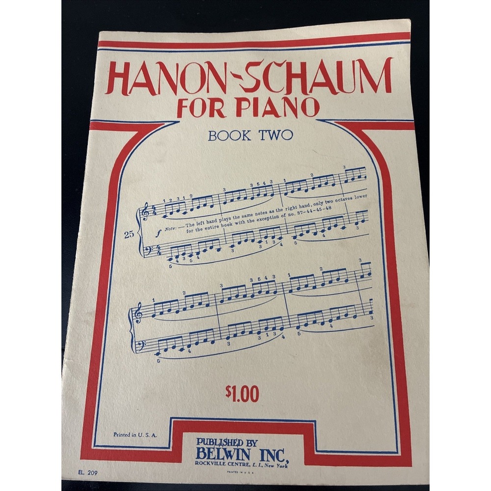 Hanon-Schaum For Piano John W. Schaum Piano Course Book Two 1946
